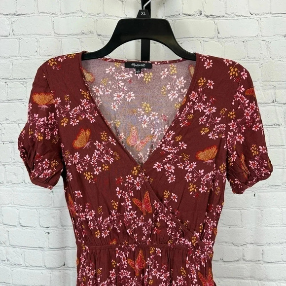 Madewell Ruffle-Wrap Dress in Windowbox Floral Size 2 - Picture 3 of 9